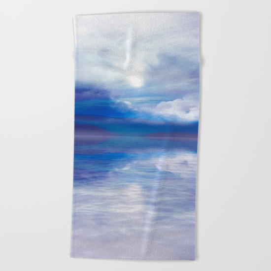 Sunset In Blue Beach Towel