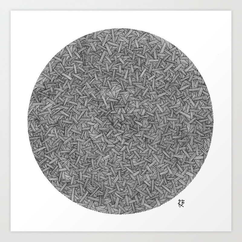 Abstract Circle Line Drawing Art Print By Rosiemandalas Society6