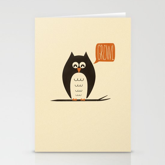 An Owl With a Growl Stationery Cards