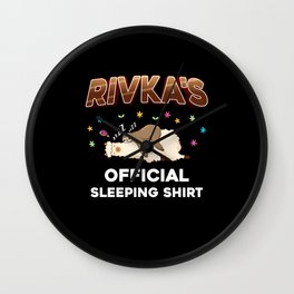 Rivka Name Gift Sleeping Shirt Sleep Napping Wall Clock