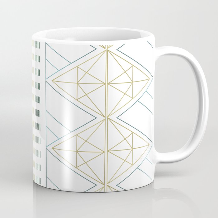 Gold Aqua Geometric Pattern 1.0 Coffee Mug