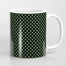 Black and Hippie Green Polka Dots Coffee Mug