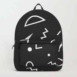 Abstract Minimal Shapes 08 - Pattern Modern Texture Fun Black White. Gift idea Home decor Backpack