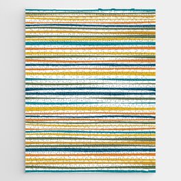 Natural Stripes Pattern in Moroccan Teal Blue Olive Green Mustard Orange Ochre White Jigsaw Puzzle