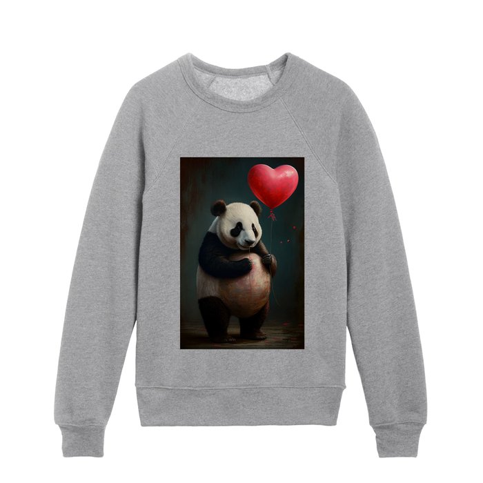 Panda - Be My Valentine - Animals In Love Artwork Kids Crewneck