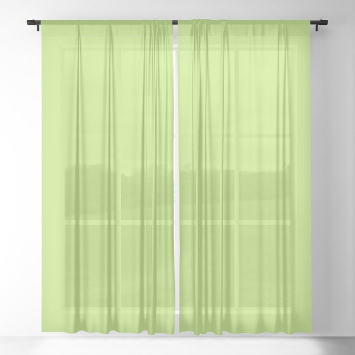 Solid Lime Color Sheer Curtain