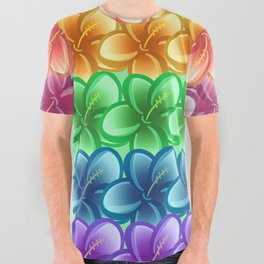  Hibiscus Rainbow All Over Graphic Tee