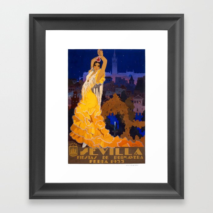 Spain 1933 Seville April Fair Travel Poster Framed Art Print