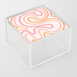 Cute Pink Abstract Swirl Retro 70s Acrylic Box