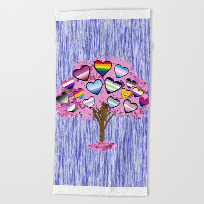 Tree of love Beach Towel