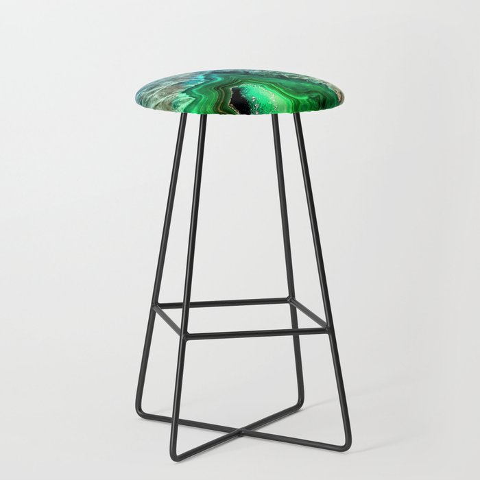 Turquoise Green Agate Mineral Gemstone Bar Stool