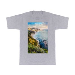 Big Sur First Light T Shirt | Beach, California, Santacruz, Coastline, Bigsur, Digital, Sunsetbeach, Waves, Monterey, Rockyshore 