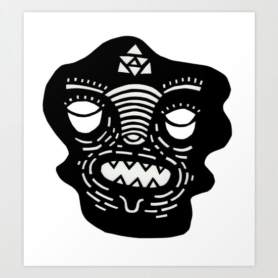 stencil face Art Print
