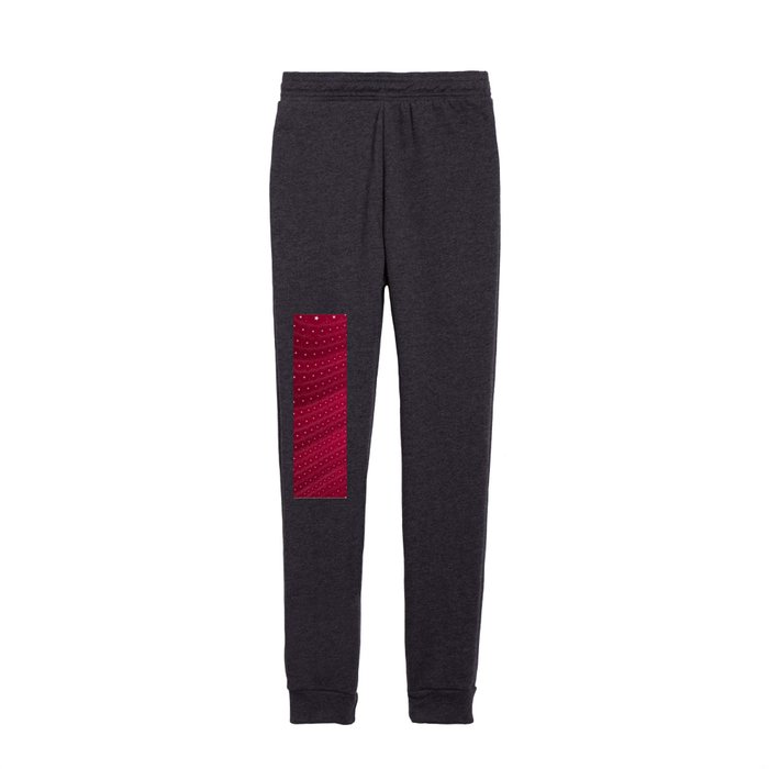 Star Stripes Red Wine Abstract Space Pattern Design Kids Joggers