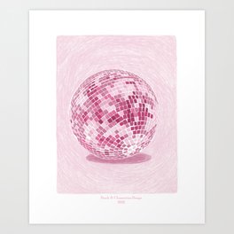 Disco Ball in Pink  Art Print