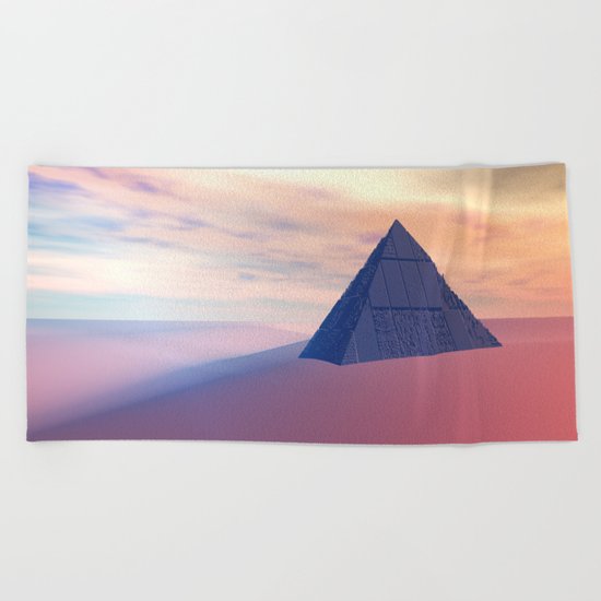 Ancient Pyramid In Desert Beach Towel