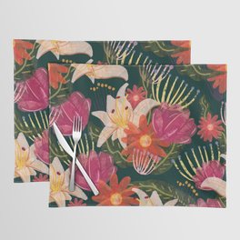 emerald watercolor floral pattern Placemat