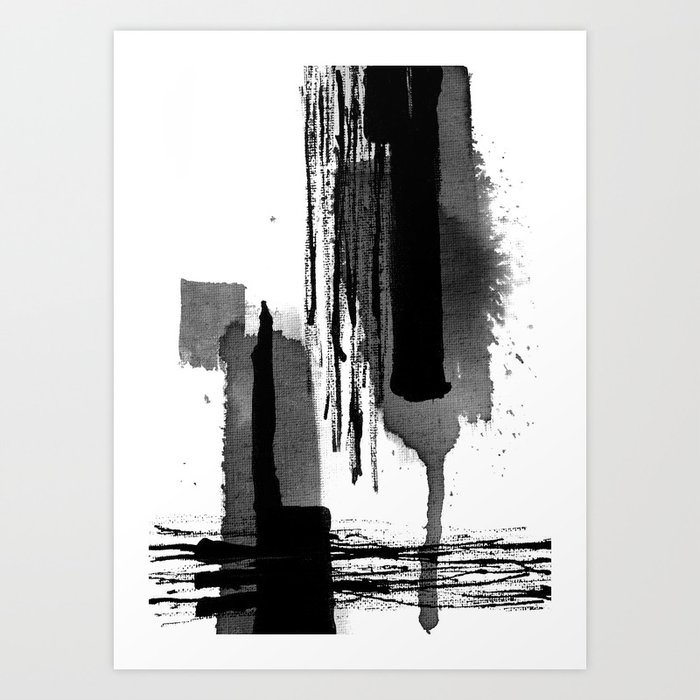 Black white abstract Art Print