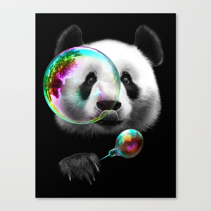 PANDA BUBLEMAKER Canvas Print