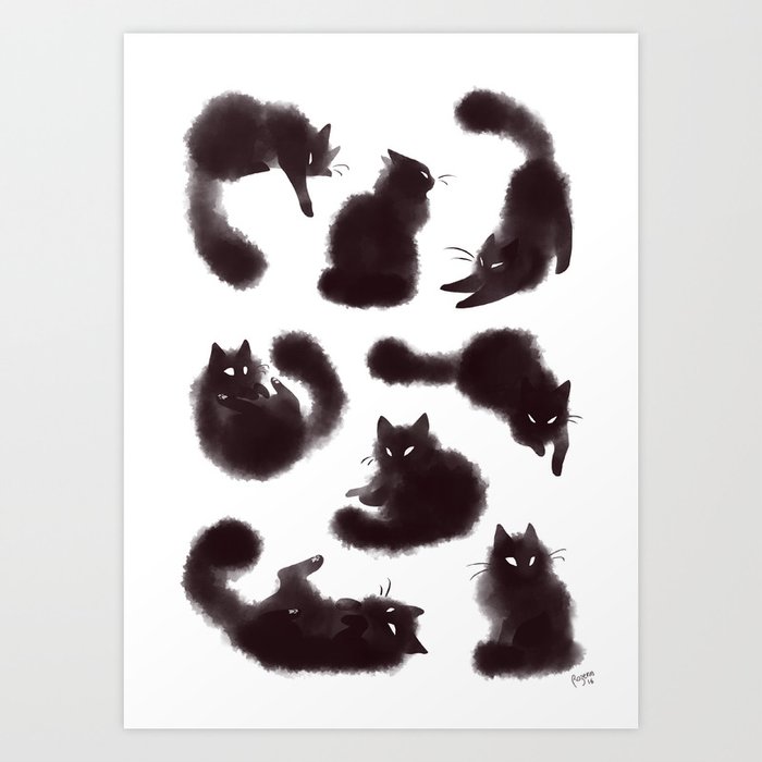Bunch of cats Art Print