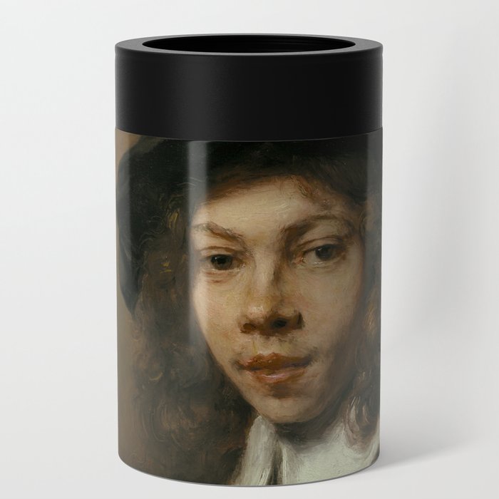Young Man in a Black Beret Can Cooler