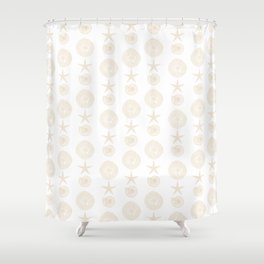 Beachy Seashell Pattern Shower Curtain