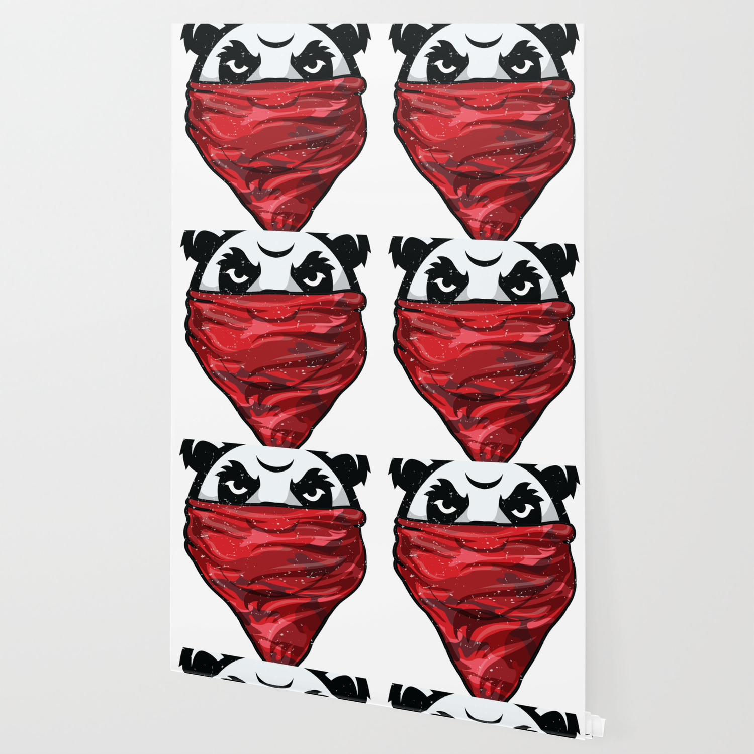 Panda Gangster Panda Bear Wearing A Red Bandanna Wallpaper By