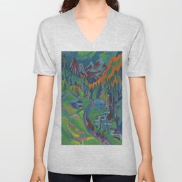 Ernst Ludwig Kirchner Sertigweg im Sommer V Neck T Shirt