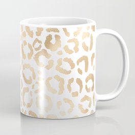 Elegant Gold White Leopard Cheetah Animal Print Coffee Mug