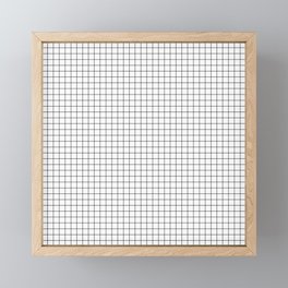 White Grid Black Line Framed Mini Art Print