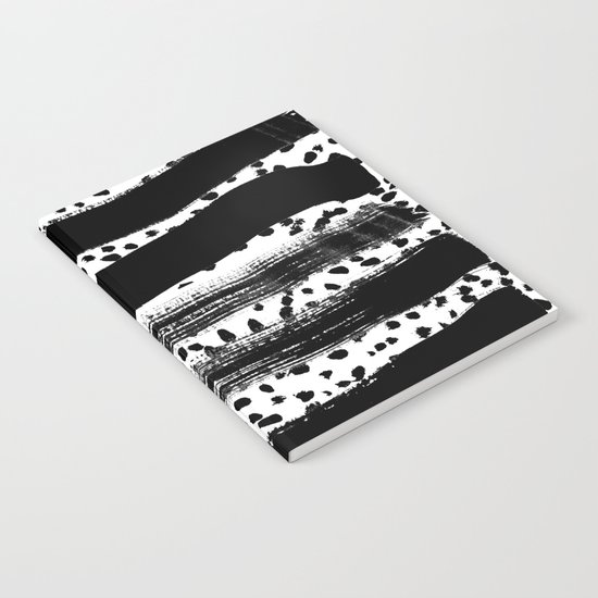 Iver - black and white minimal painting abstract art brooklyn trendy urban street city art work Notebook