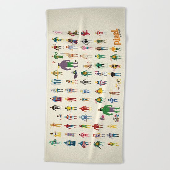 Pixel Nostalgia Beach Towel