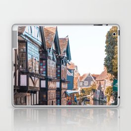 Great Britain Photography - River Going Between Medieval Buildings Laptop Skin