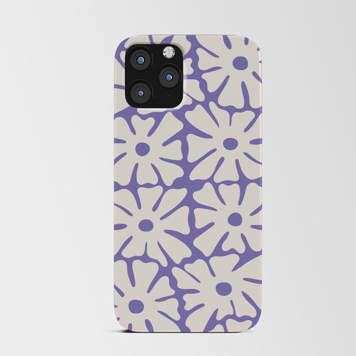 Mid-Century Flowers in Blue & White iPhone Card Case