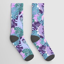Jungle Dinosaur - Purple Socks