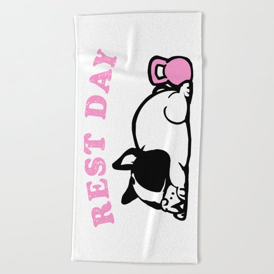 Rest Day Frenchie Beach Towel