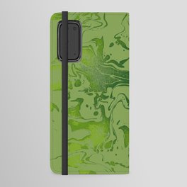 Matcha - green light gray swirls Android Wallet Case