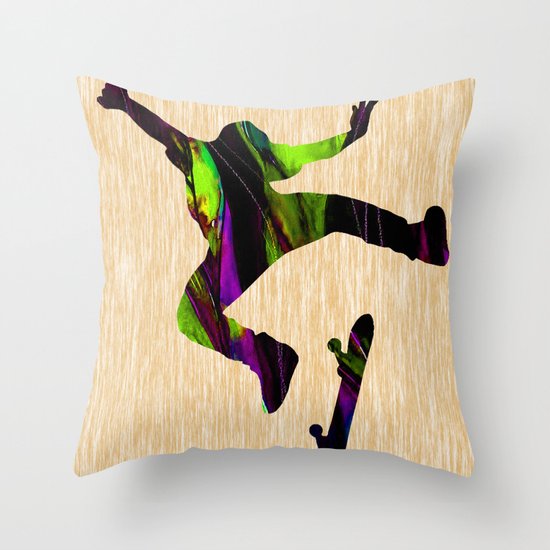 Skateboarder Throw Pillow