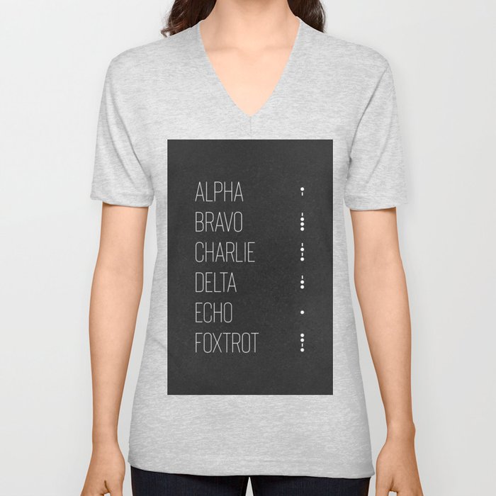 Alpha Bravo Phonetic and Morse V Neck T Shirt