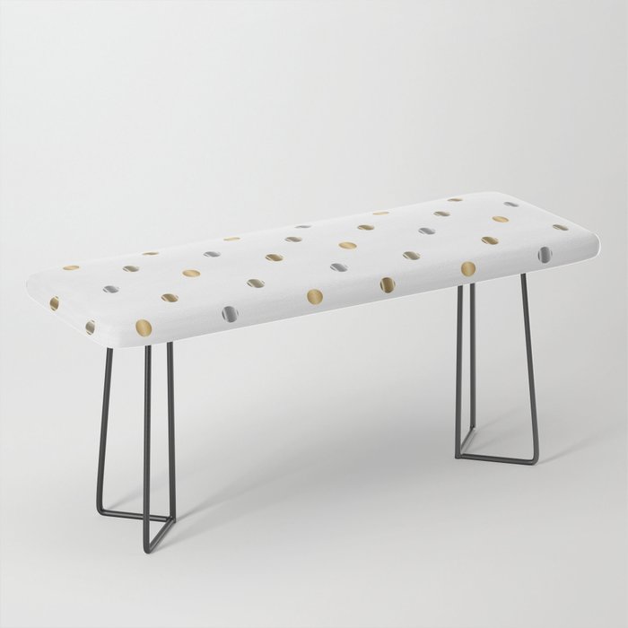 Silver and Gold Polka Dot Design Bench
