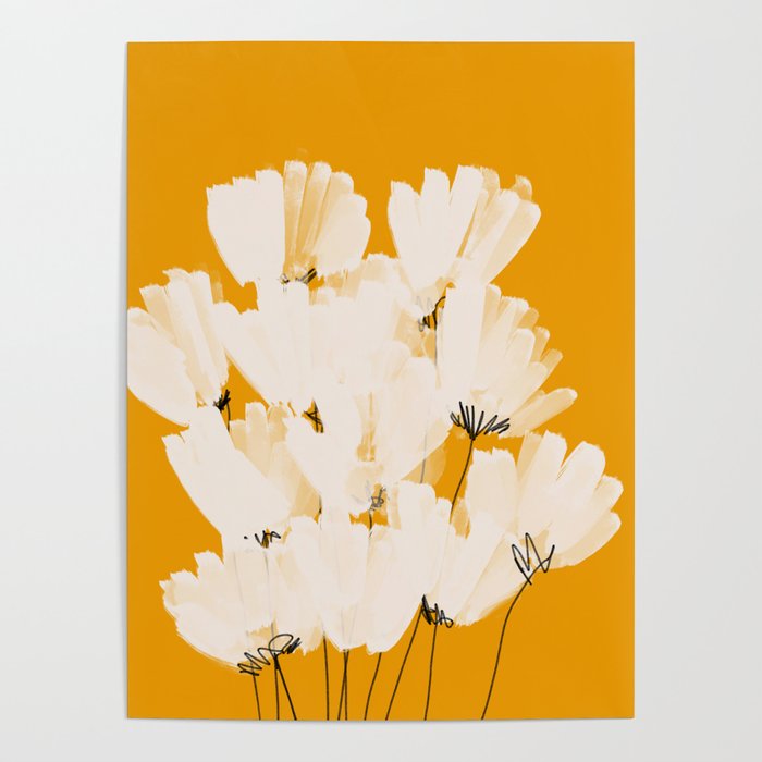 Flowers In Tangerine Poster