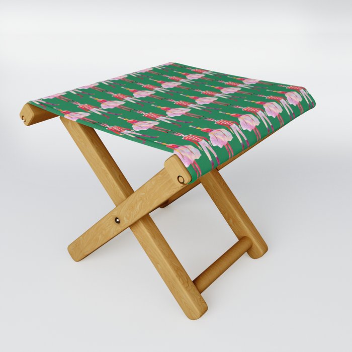 Nutcracker Ballet - Candy Cane Green Folding Stool