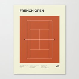 French Open - Grand Slam Tennis Print Canvas Print