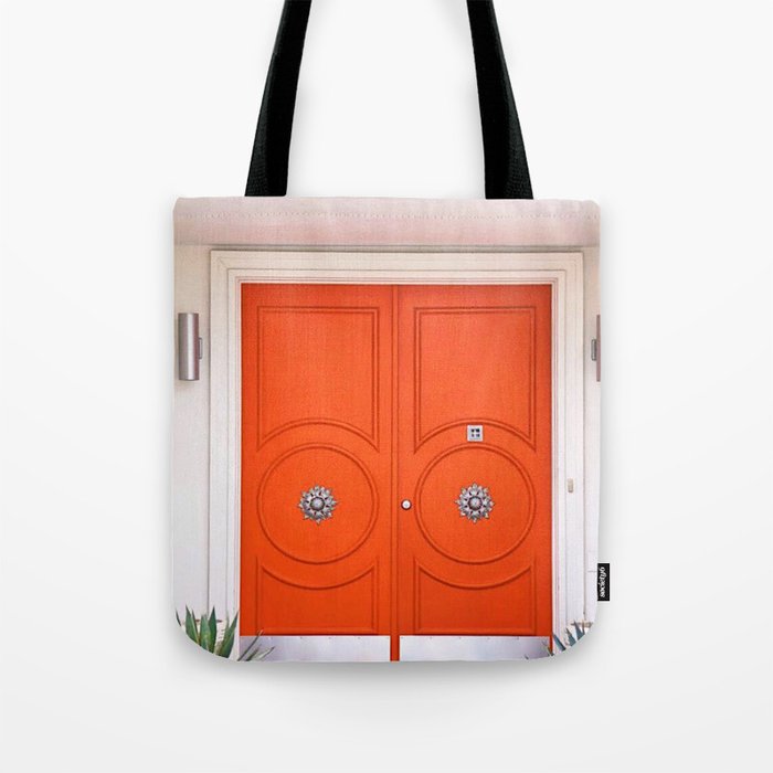 Palm Springs Orange Crush Door Tote Bag