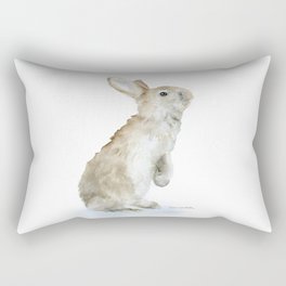 Bunny Rabbit Watercolor Rectangular Pillow