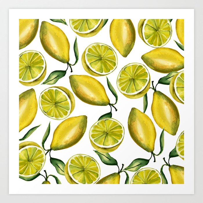 Lemons Art Print by artcolours | Society6