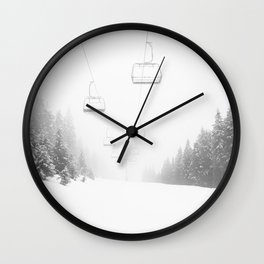 Winter Ski Lift Wall Clock