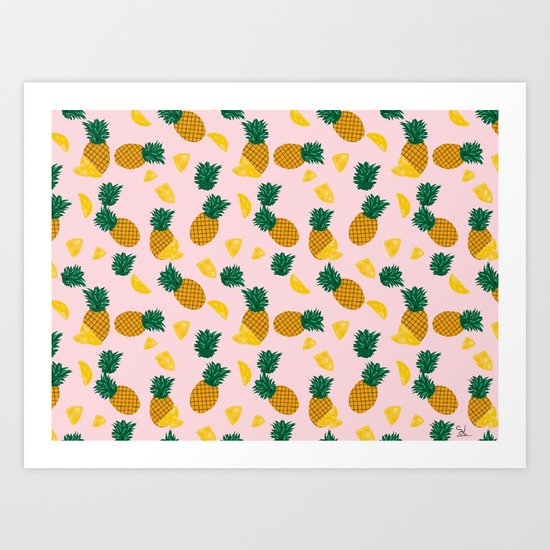 Pineapple Pattern Art Print