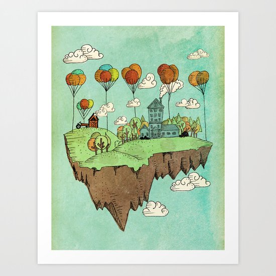 The Floating Farm Art Print