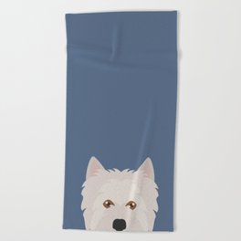 White West Highland Terrier Dog Beach Towel